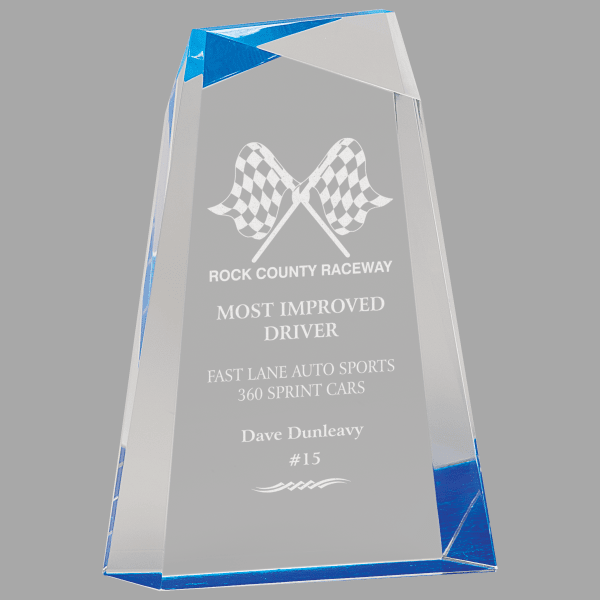 8" Acylic Facet Wedge Acrylic Award – item AWG8BU