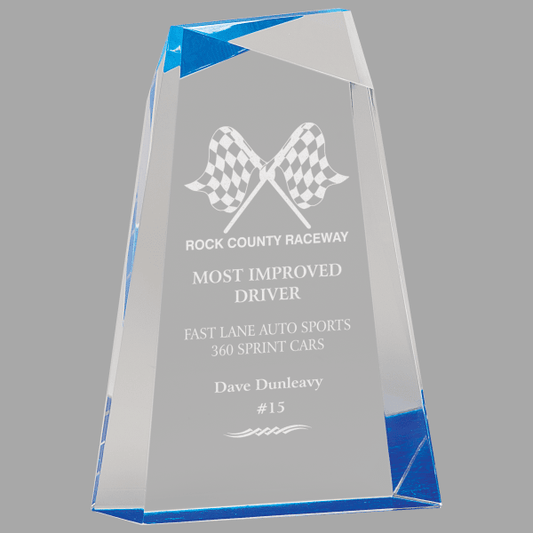 8" Acylic Facet Wedge Acrylic Award – item AWG8BU
