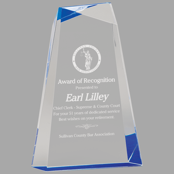 9" Acylic Facet Wedge Acrylic Award – item AWG9BU