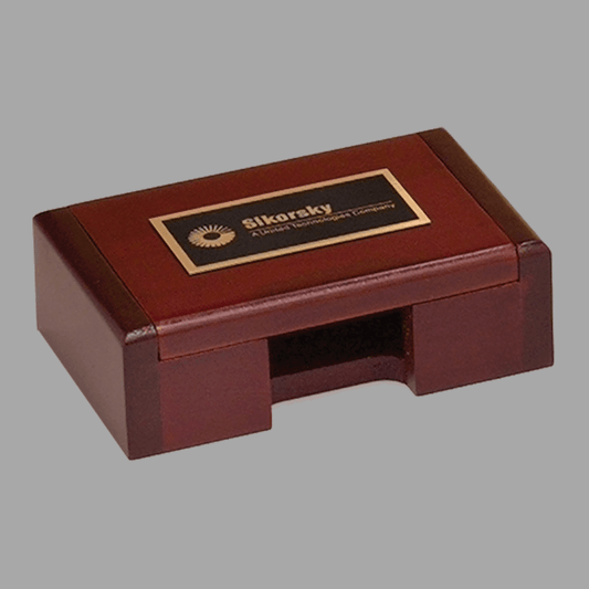 Rosewood Finish Business Card Box – item B425