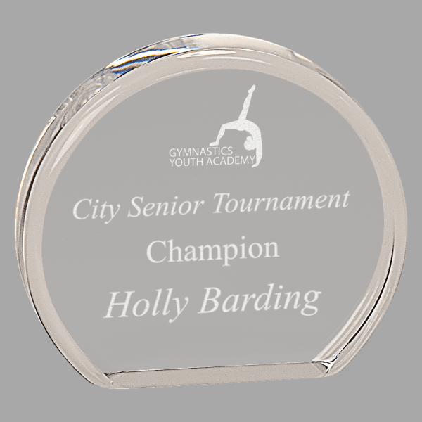 4" X 3.5 Clear Round Acrylic Award – item BAC011