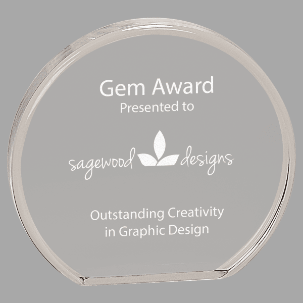 6" X 5.5 Clear Round Acrylic Award – item BAC013