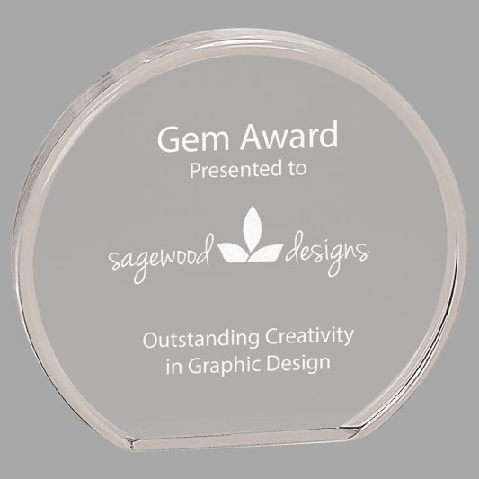 6" X 5.5 Clear Round Acrylic Award – item BAC013