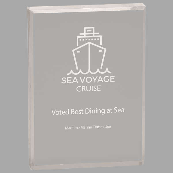 5" X 7 Clear Rectangle with Bevel Acrylic Award – item BAC022