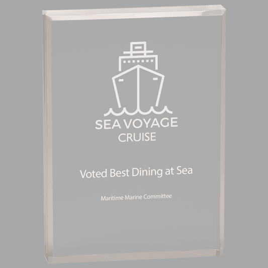 5" X 7 Clear Rectangle with Bevel Acrylic Award – item BAC022