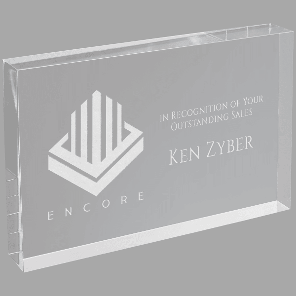 4" X 6 Clear Rectangle Acrylic-No Bevel Award – item BAC051