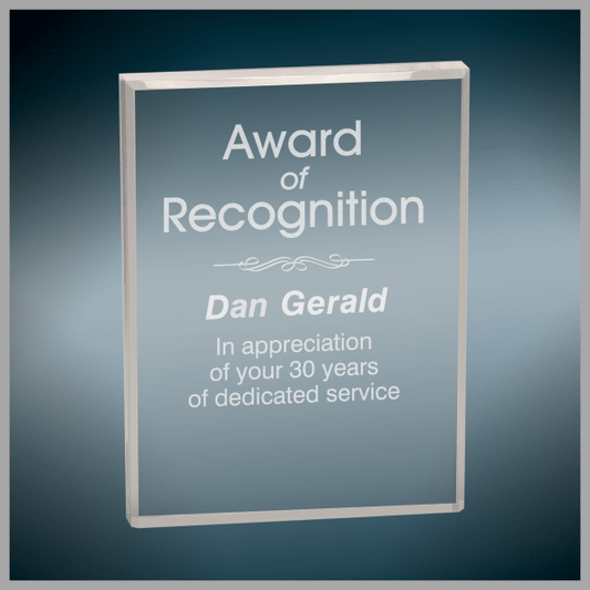 6" X 8 Clear Rectangle Acrylic Award – item BAC23