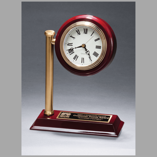 7" x 9" Rosewood Quartz Clock Plaque – item BC1000