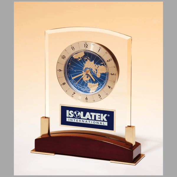 6" x 7.75" Rosewood Quartz Clock Plaque – item BC1020