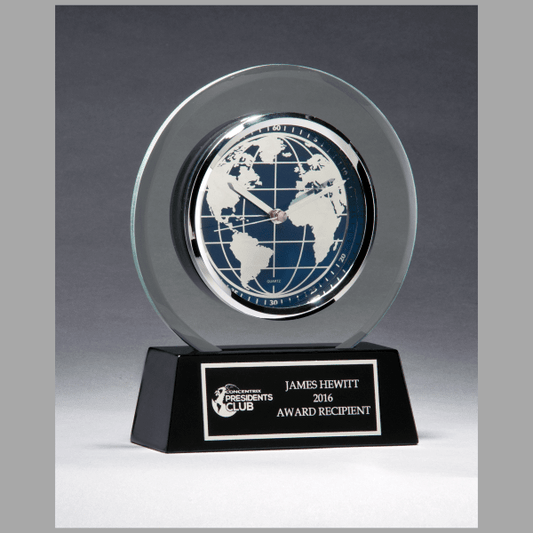 7.25" x 8.75" Black Quartz Clock Plaque – item BC1039