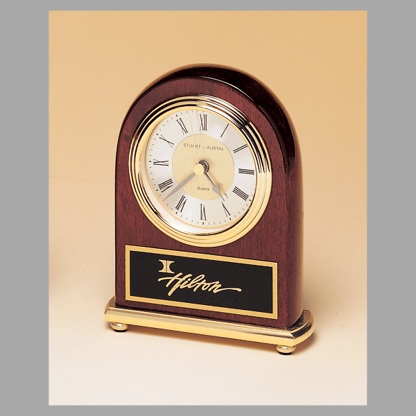 4" x 5" Rosewood Quartz Clock Plaque – item BC46