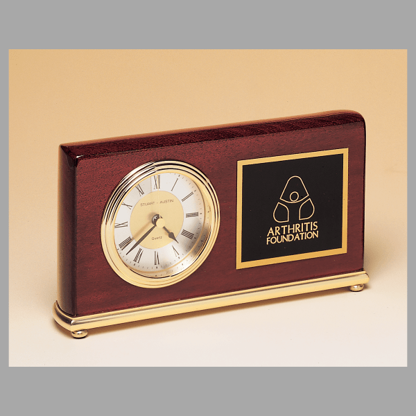 4" x 7.625" Rosewood Quartz Clock Plaque – item BC48