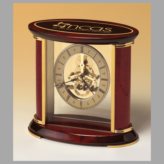 7" x 9" Rosewood Quartz Clock Plaque – item BC523