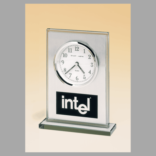 7.25" x 4.875" Black Quartz Clock Plaque – item BC65