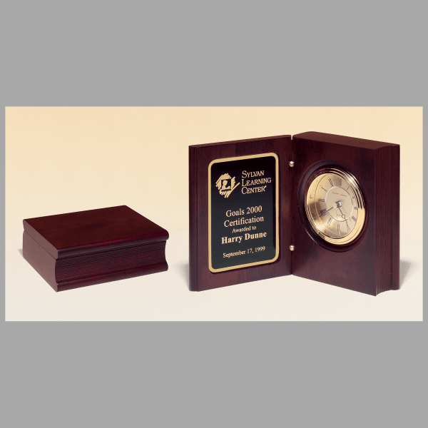 5.375" x 4.25" Gold Quartz Clock Plaque – item BC69