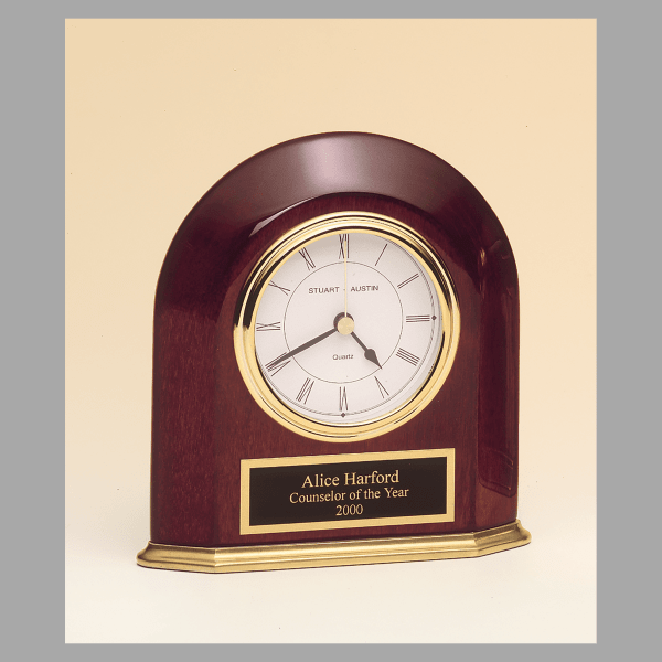 5.625" x 5.875" Rosewood Quartz Clock Plaque – item BC858