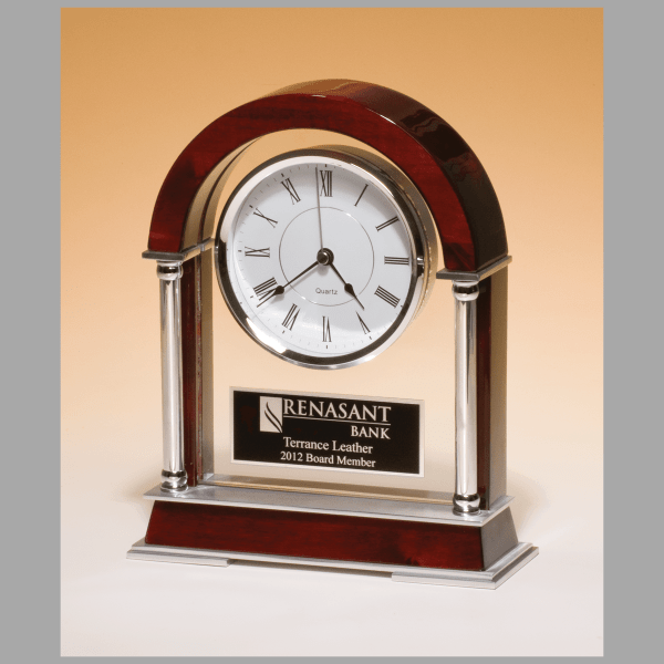 8.5" x 10.5" Rosewood Quartz Clock Plaque – item BC879
