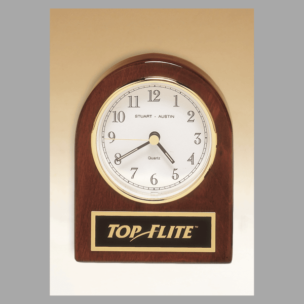 4.25" x 3.5" Rosewood Quartz Clock Plaque – item BC892