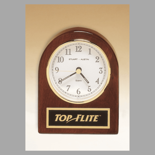 4.25" x 3.5" Rosewood Quartz Clock Plaque – item BC892