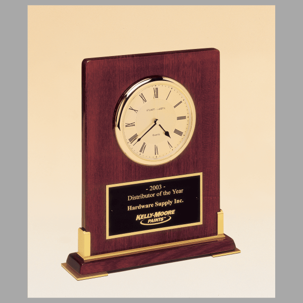 8.375" x 10" Rosewood Quartz Clock Plaque – item BC899