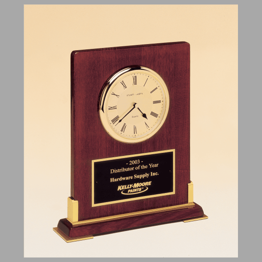 8.375" x 10" Rosewood Quartz Clock Plaque – item BC899