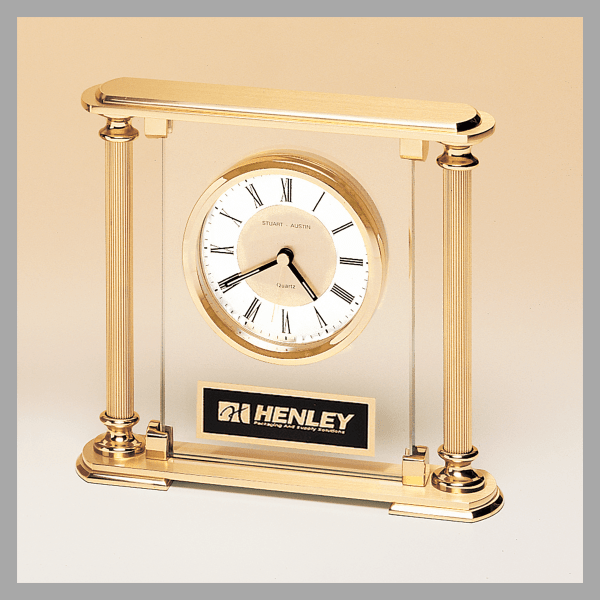 6.625" x 7.25" Black Quartz Clock Plaque – item BC9