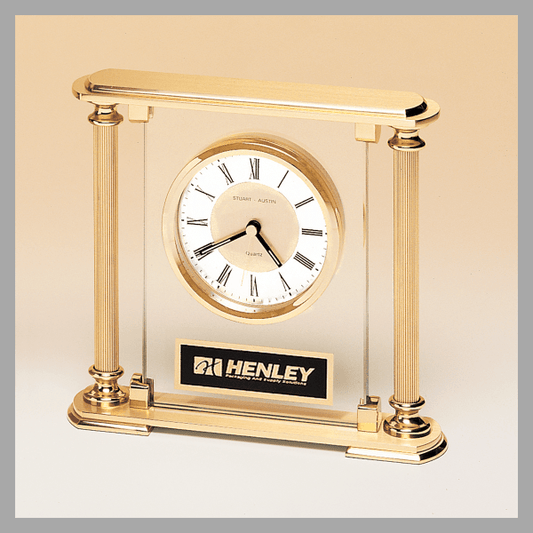 6.625" x 7.25" Black Quartz Clock Plaque – item BC9