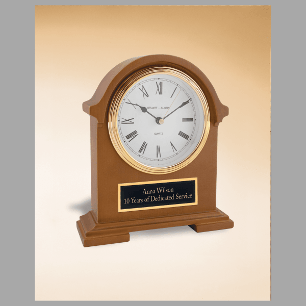 7.5" x 8.5" Black Quartz Clock Plaque – item BC901