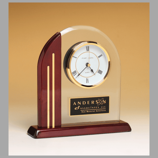 7.5" x 7.875" Rosewood Quartz Clock Plaque – item BC919