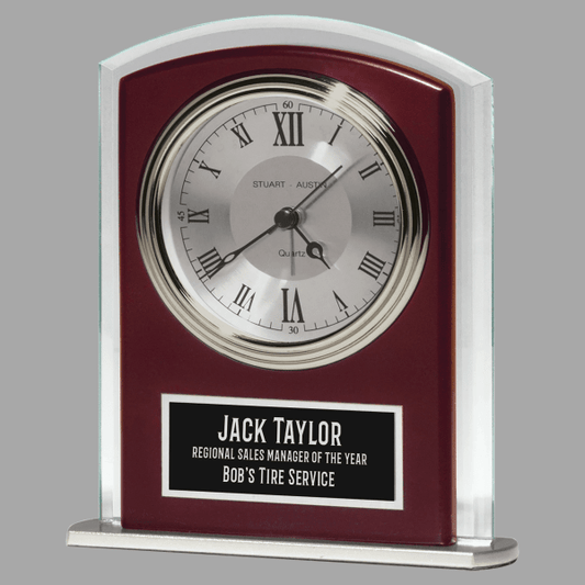 5.5" x 6.5" Rosewood Quartz Clock Plaque – item BC965