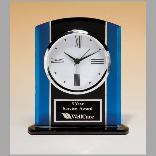 5.25" x 6.25" Black Quartz Clock Plaque – item BC973