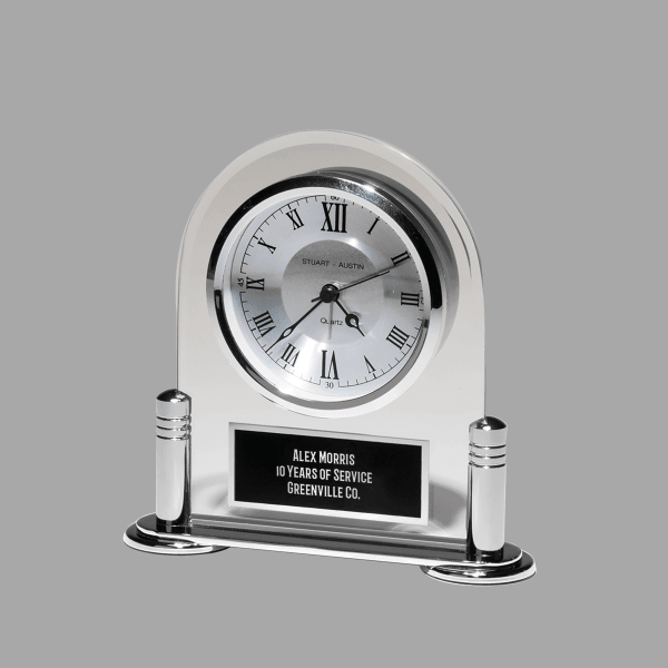 6.125" x 6" Black Quartz Clock Plaque – item BC999