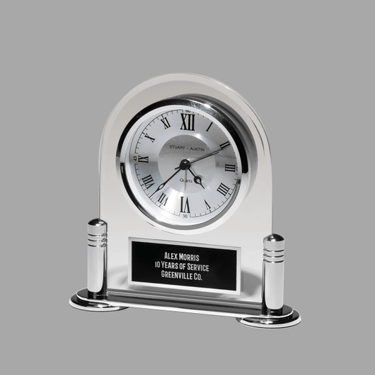 6.125" x 6" Black Quartz Clock Plaque – item BC999