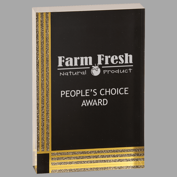 4" X 6 Black Dmnds Rectangle Acrylic Award – item BDA32
