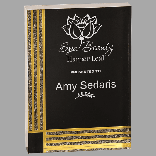 5" X 7 Black Dmnds Rectangle Acrylic Award – item BDA33