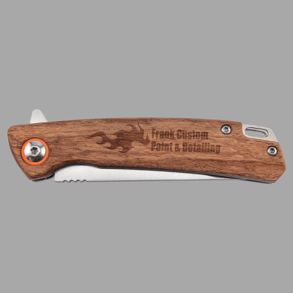 Bison River Wood Handle 4" Everyday Carry Knife w/Ball – item BR1034