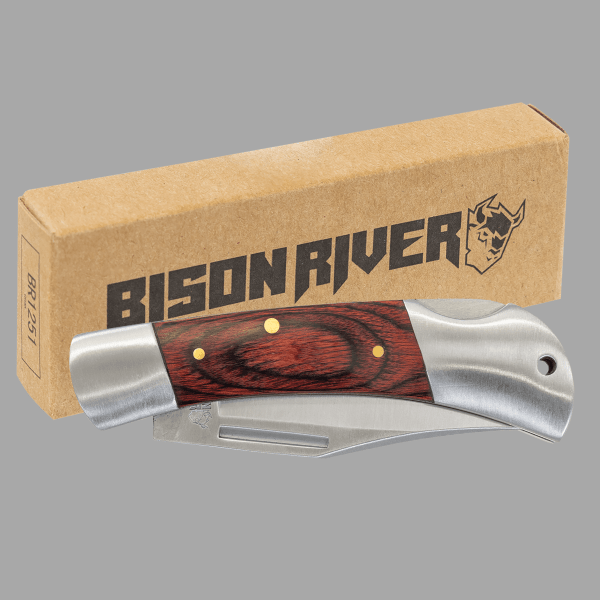 Bison River Wood Folding Knife – item BR1251