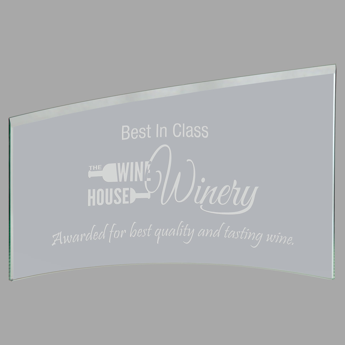 11" x 8 7/8" x 1/4" Jade Slanted Glass Crescent — CE7503