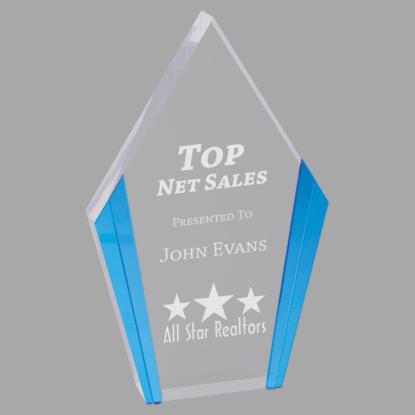 4.75" X 7.5 Diamond Colr Edg Acrylic Award – item CEA101BU