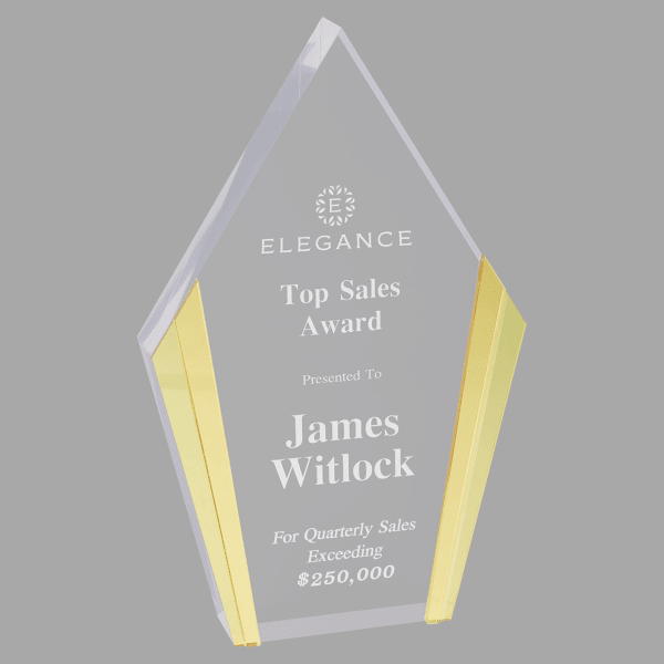 4.75" X 7.5 Diamond Colr Edg Acrylic Award – item CEA101G image 2