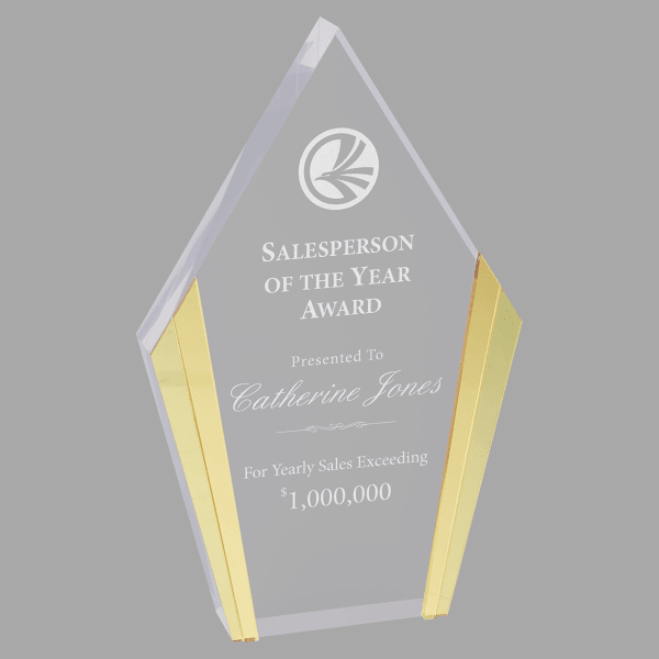 5.25" X 8.5 Diamond Colr Edg Acrylic Award – item CEA102G image 2