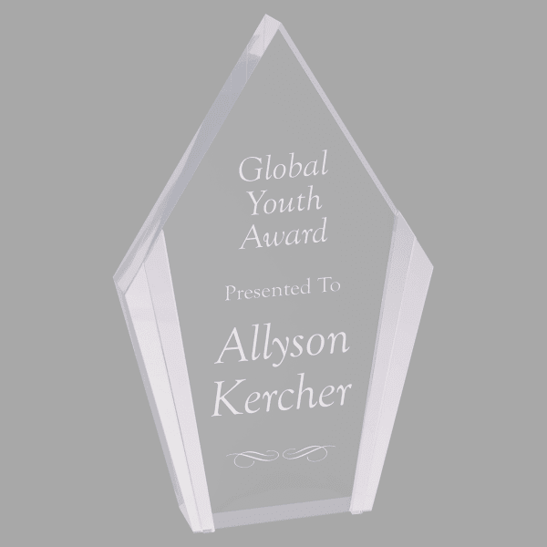 5.25" X 8.5 Diamond Silver Colr Edg Acrylic Award – item CEA102S
