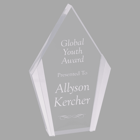 5.25" X 8.5 Diamond Silver Colr Edg Acrylic Award – item CEA102S