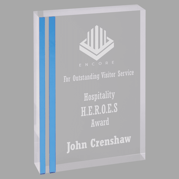 6" X 8 Rectangle Colr Edge Acrylic Award – item CEA203BU