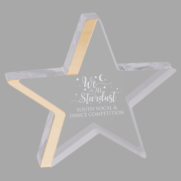 6.75" X 6 Star Color Edg Acrylic Award – item CEA301G image 2
