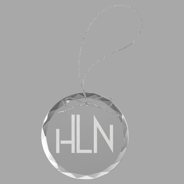 3.25" Clear Round Glass Ornament w/ Silver String – item CGS101 image 5