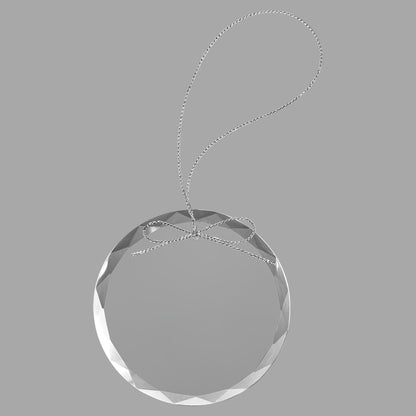 3.25" Clear Round Glass Ornament w/ Silver String – item CGS101 image 3