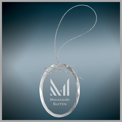 3.25" Clear Oval Glass Ornament w/ Silver String – item CGS102 image 2