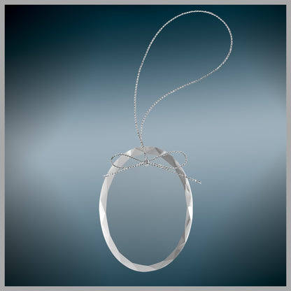 3.25" Clear Oval Glass Ornament w/ Silver String – item CGS102 image 4