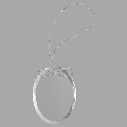3.25" Clear Oval Glass Ornament w/ Silver String – item CGS102 image 3
